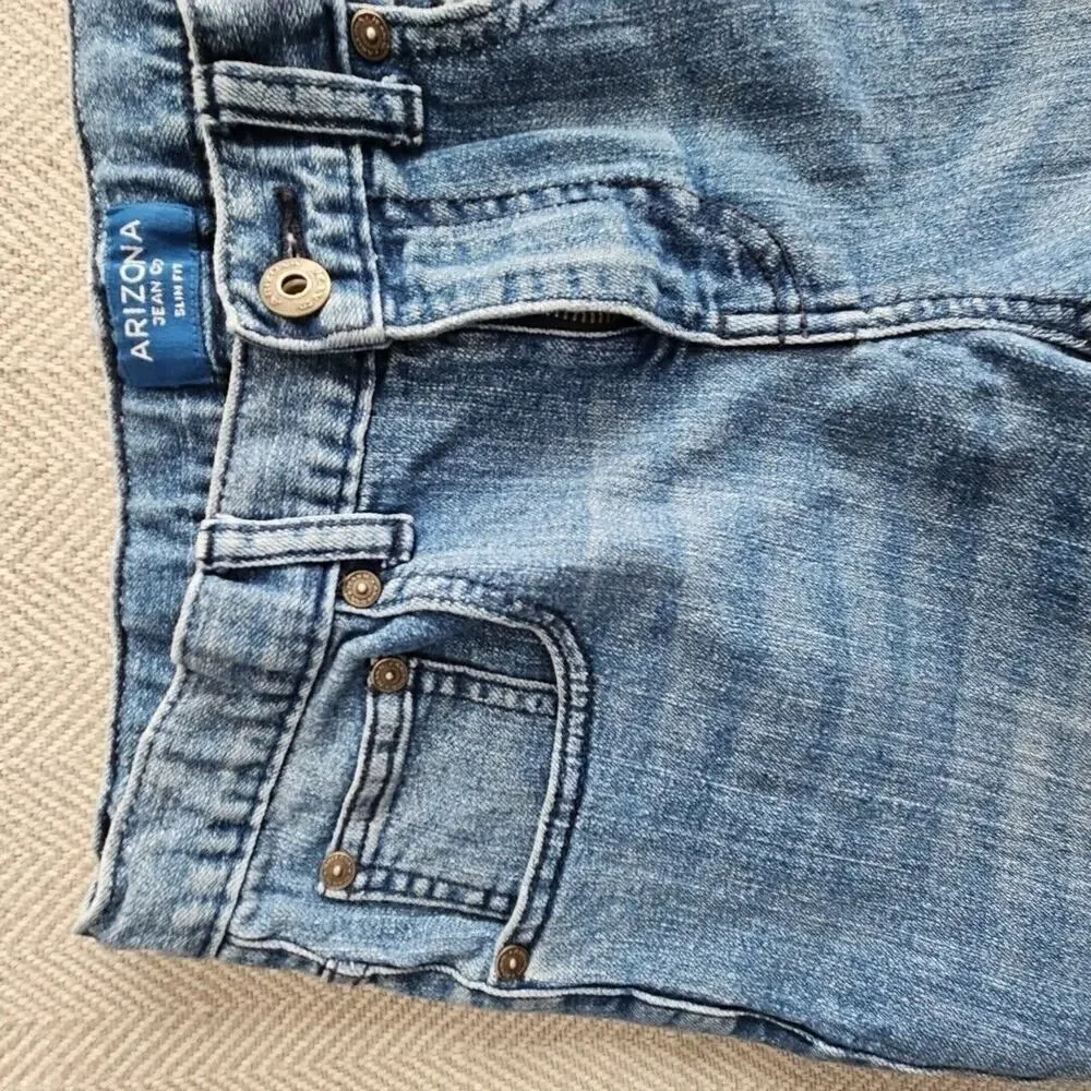 Arizona Jeans Misses‎ Size 14R (W28 x L28) Blue Moto Slim Fit Tapered Leg